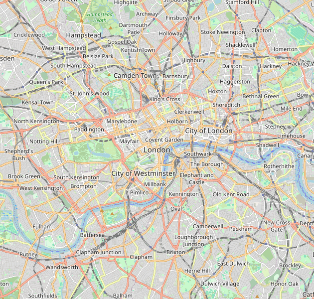 Map of London, United Kingdom